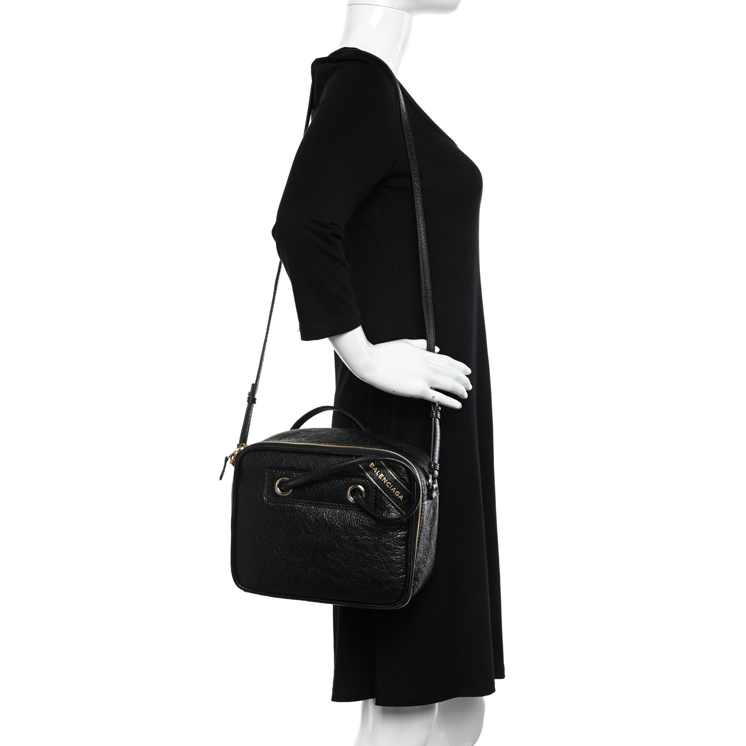 Balenciaga Agneau S Blanket Square Tote Black 2 of 9