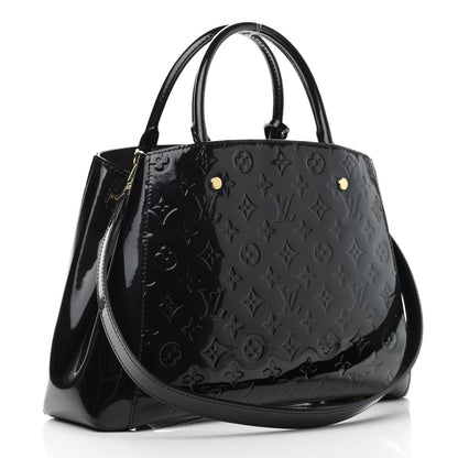 Louis Vuitton Vernis Montaigne MM Black 2 of 9