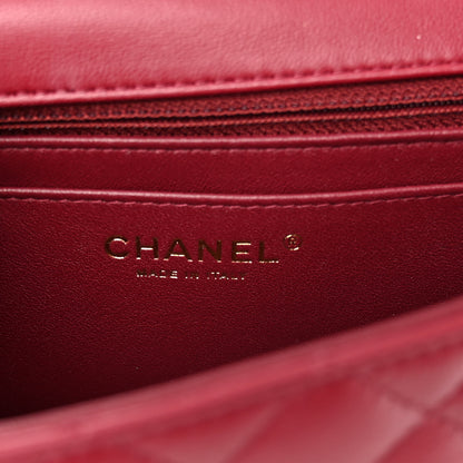 Chanel Lambskin Quilted Mini Rectangular Flap Burgundy 6 of 10
