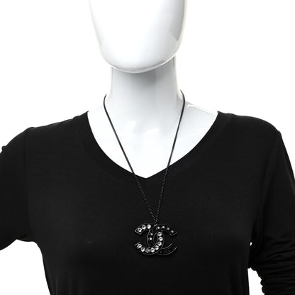 Chanel Ruthenium Crystal CC Necklace Black 2 of 5