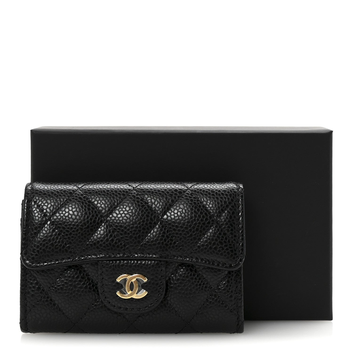 Chanel Caviar Quilted Flap Card Holder Wallet Black 9 of 9
