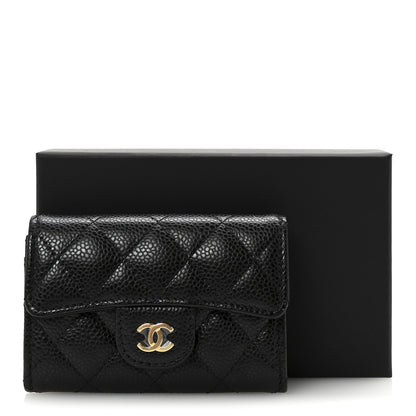 Chanel Caviar Quilted Flap Card Holder Wallet Black 9 of 9