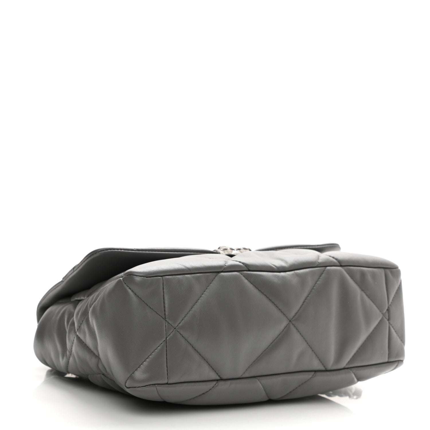 Chanel Lambskin Quilted Large Chanel 19 Flap Dark Grey 4 of 10