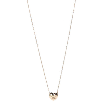 Tiffany 18K Yellow Gold Crossover Heart Pendant Necklace 1 of 6