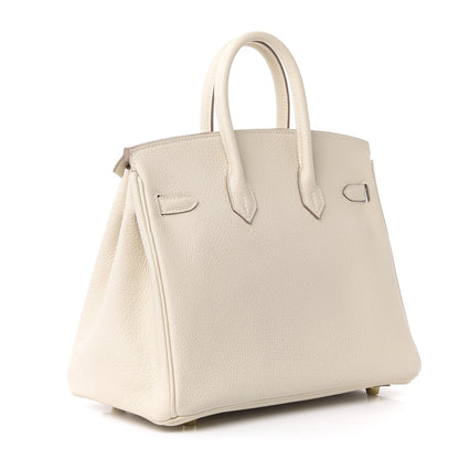 Hermes Taurillon Clemence Birkin 25 Craie 3 of 33