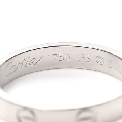 Cartier 18K White Gold 3.5mm LOVE Wedding Band Ring 55 7.25 4 of 5
