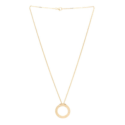 Cartier 18K Yellow Gold 3 Diamonds LOVE Pendant Necklace 3 of 7