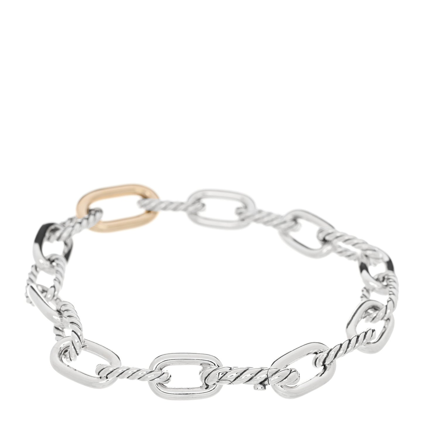 Sterling Silver 18K Yellow Gold 8.5mm Madison Chain Bracelet
