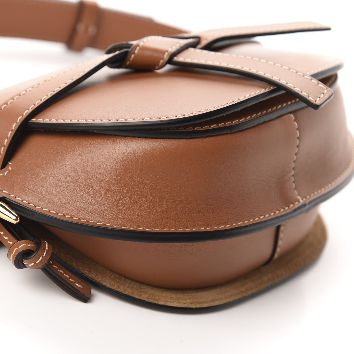 Calfskin Mini Gate Belt Bag Tan