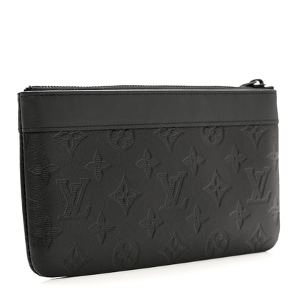 Louis Vuitton Calfskin Monogram Shadow Discovery Pochette PM Black 3 of 7