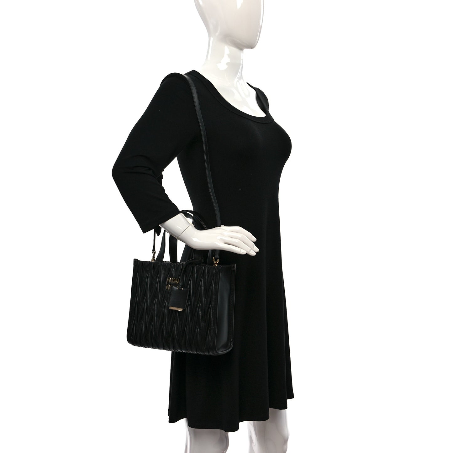 Nappa Matelasse Tote Bag Black