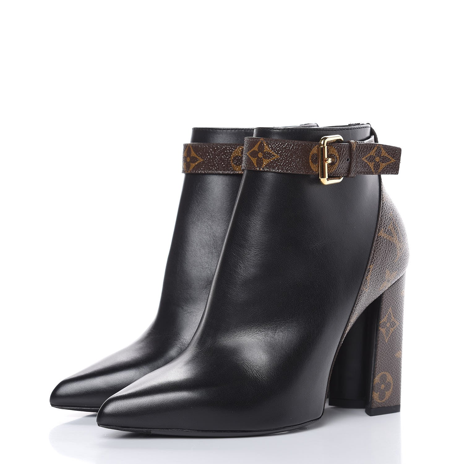 Louis Vuitton Calfskin Patent Monogram Matchmake Low Boots 37 3 of 9