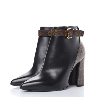Louis Vuitton Calfskin Patent Monogram Matchmake Low Boots 37 3 of 9