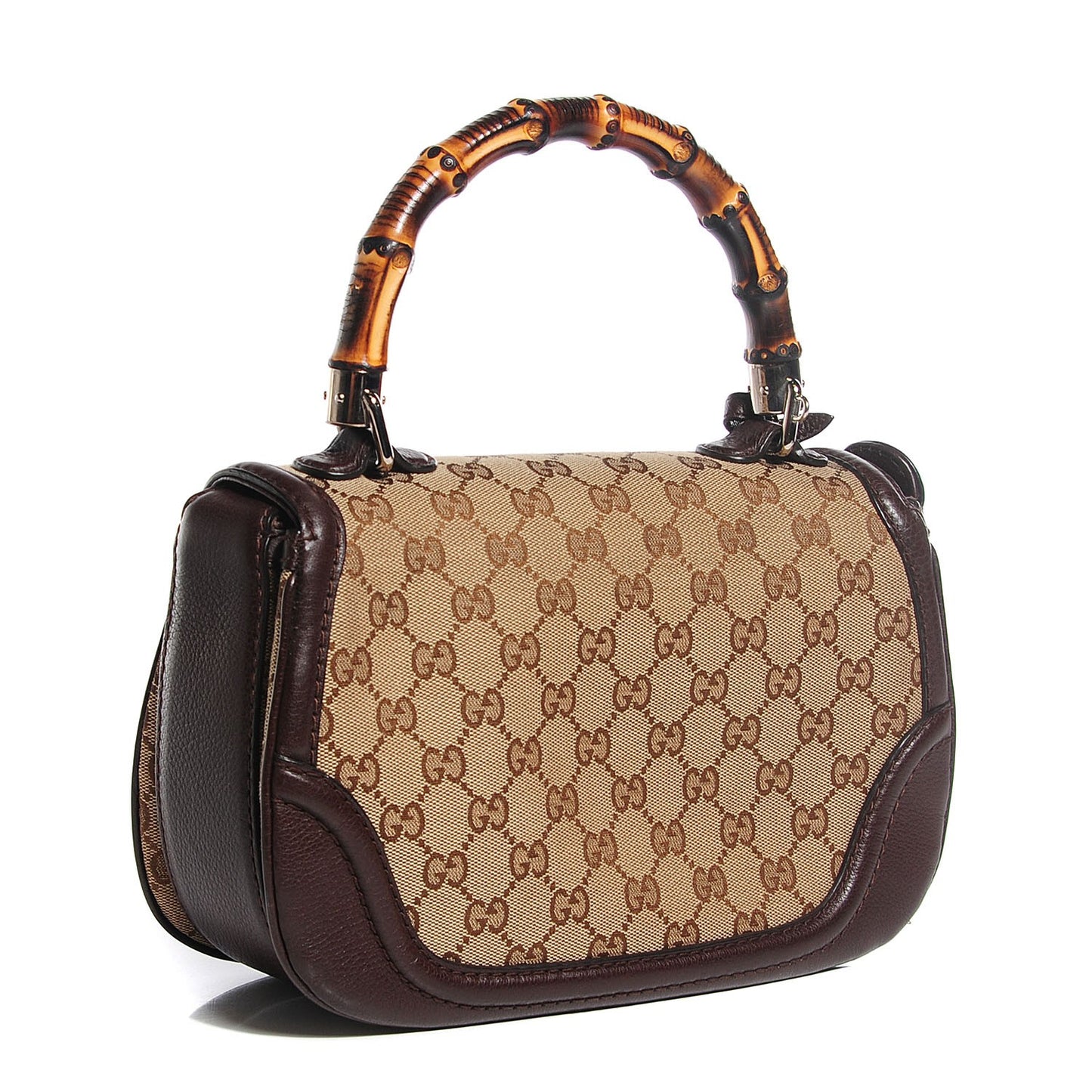 Monogram Medium New Bamboo Top Handle Bag Brown