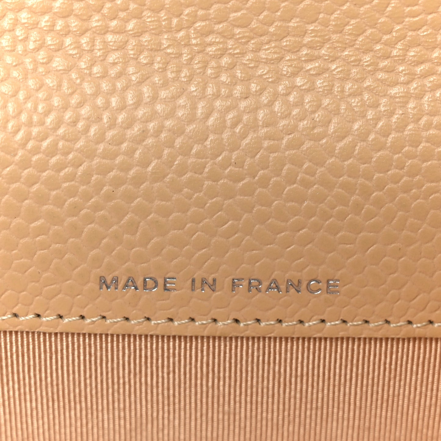 Caviar Quilted Flap Card Holder Wallet Beige