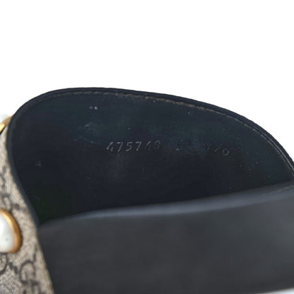 Gucci GG Supreme Monogram Slide Pearls Sandals 40 Beige 8 of 10