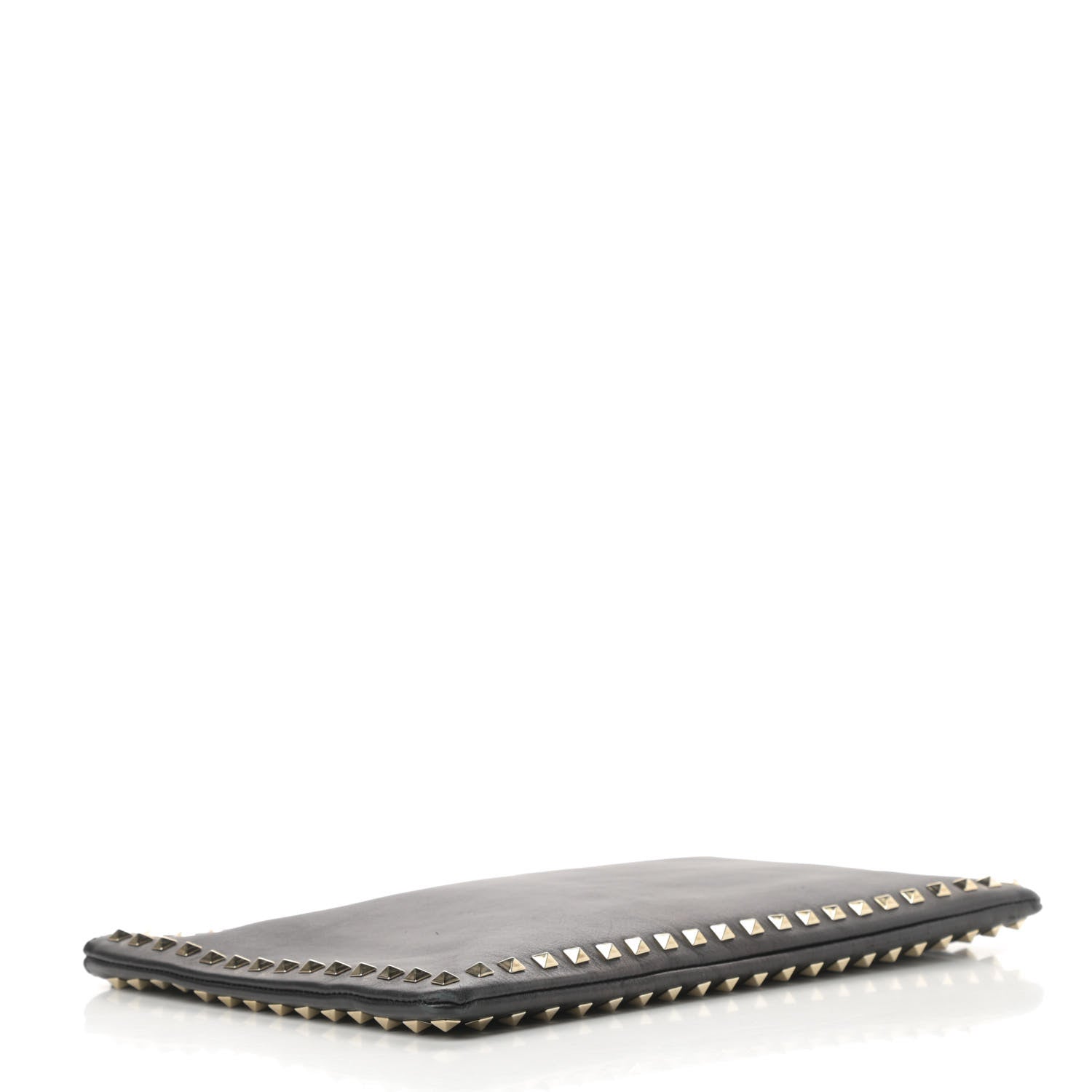 Valentino Garavani Vitello Large Rockstud Zip Wristlet Pouch Black 4 of 11
