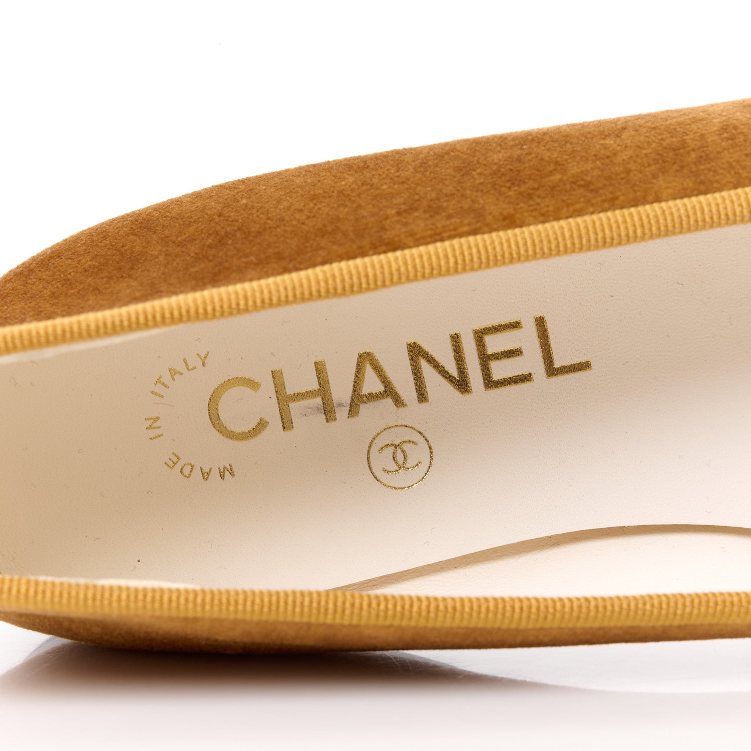 Chanel Velvet Cap Toe CC Ballerina Flats 39 Brown Light Brown 7 of 9