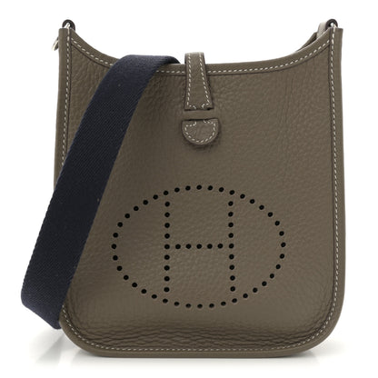 Hermes Taurillon Clemence Amazone Evelyne TPM Etoupe Bleu Indigo 1 of 11