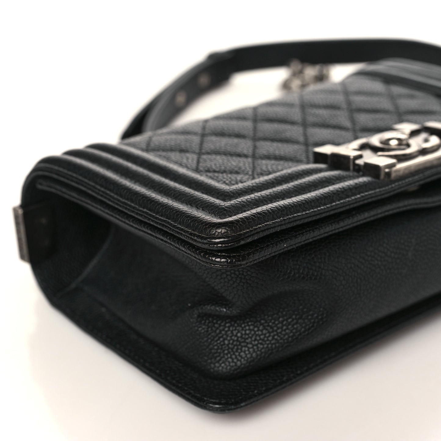 Caviar Quilted Small Boy Flap Black