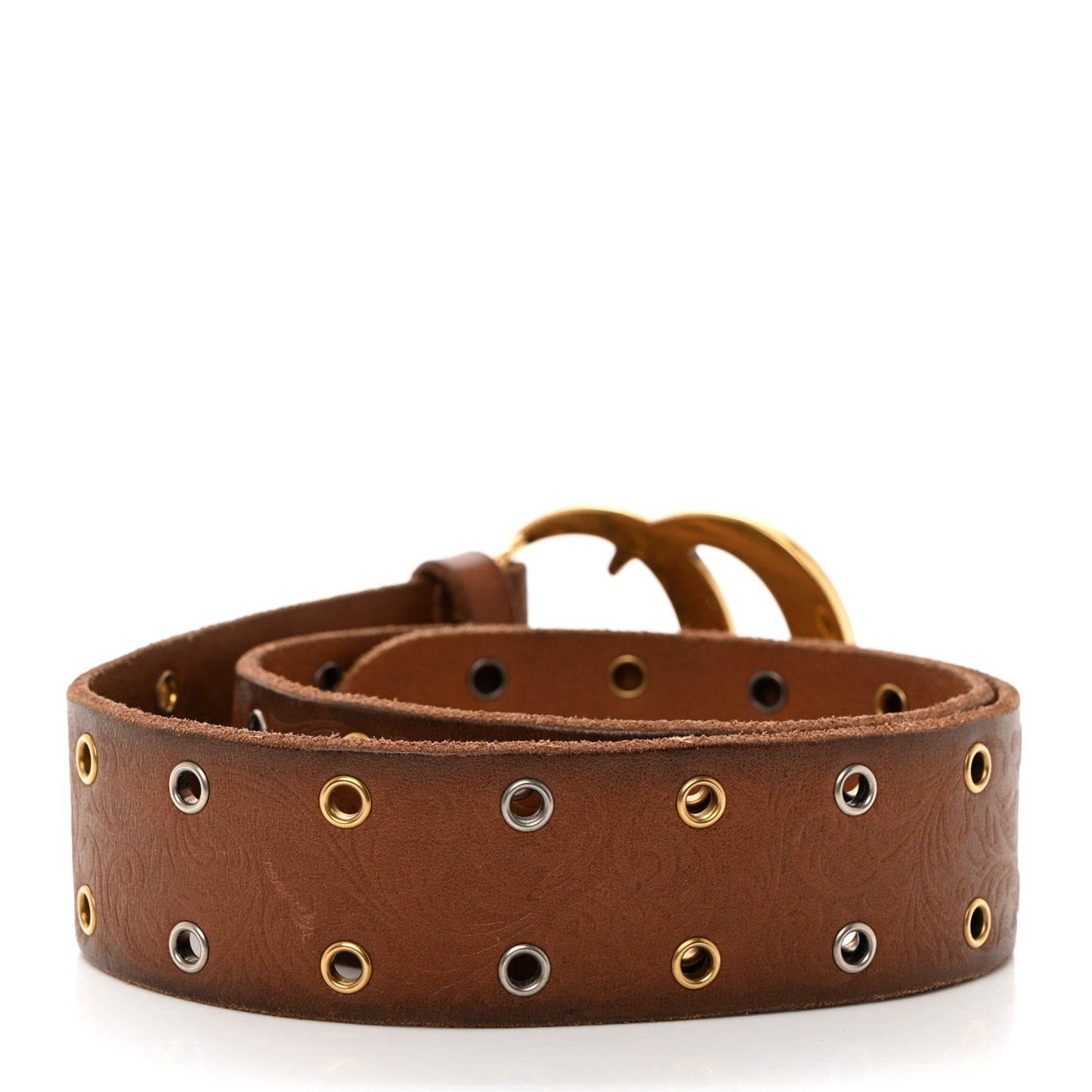 Faded Calfskin Grommet Double G 40mm Belt 65 26 Cuir