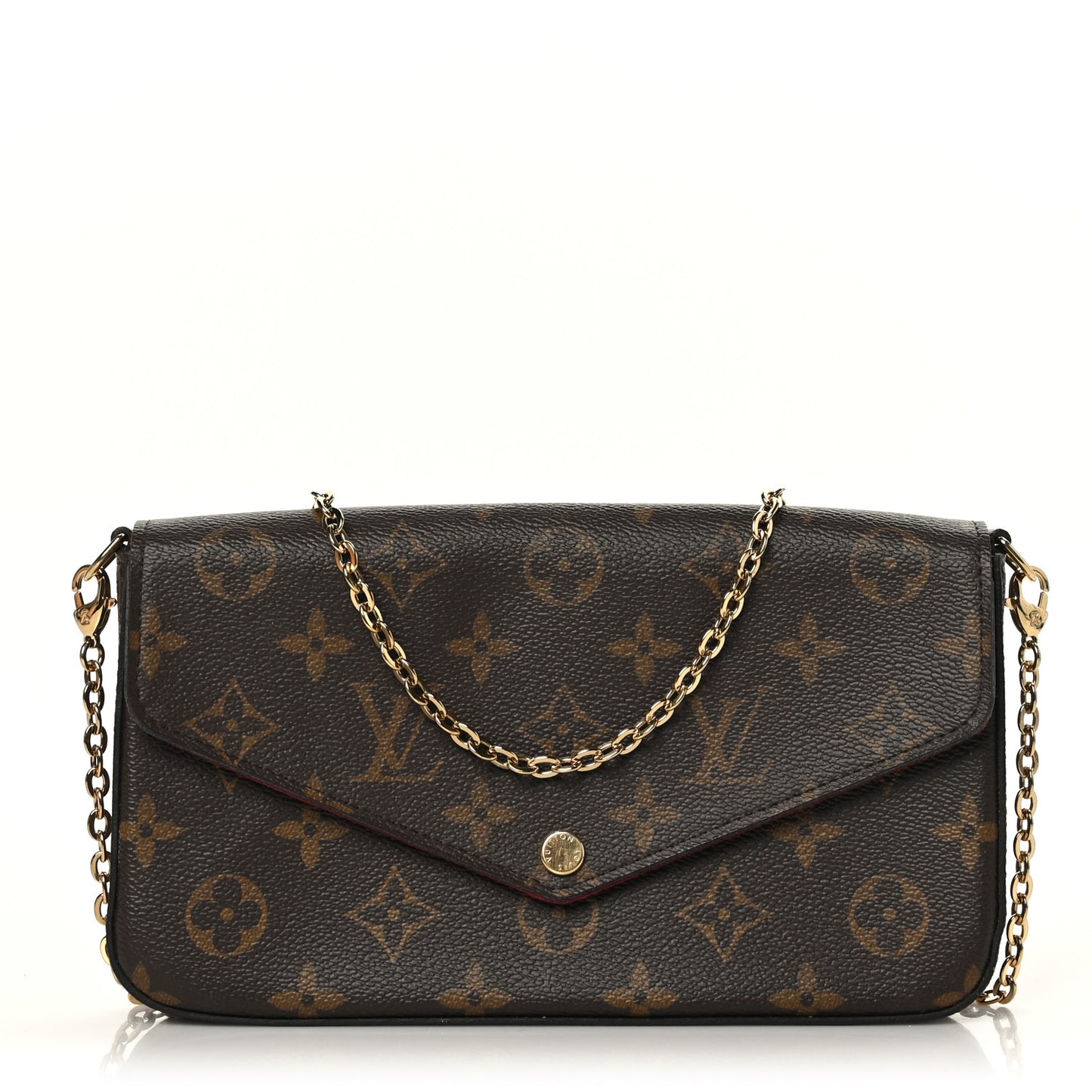 Monogram Pochette Felicie Chain Wallet Fuchsia