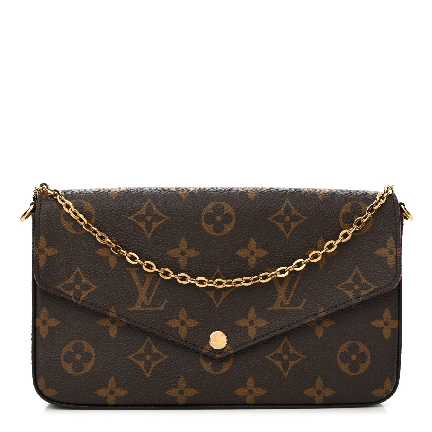 Monogram Pochette Felicie Chain Wallet Fuchsia