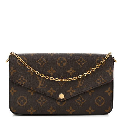 Louis Vuitton Monogram Pochette Felicie Chain Wallet Fuchsia 1 of 12