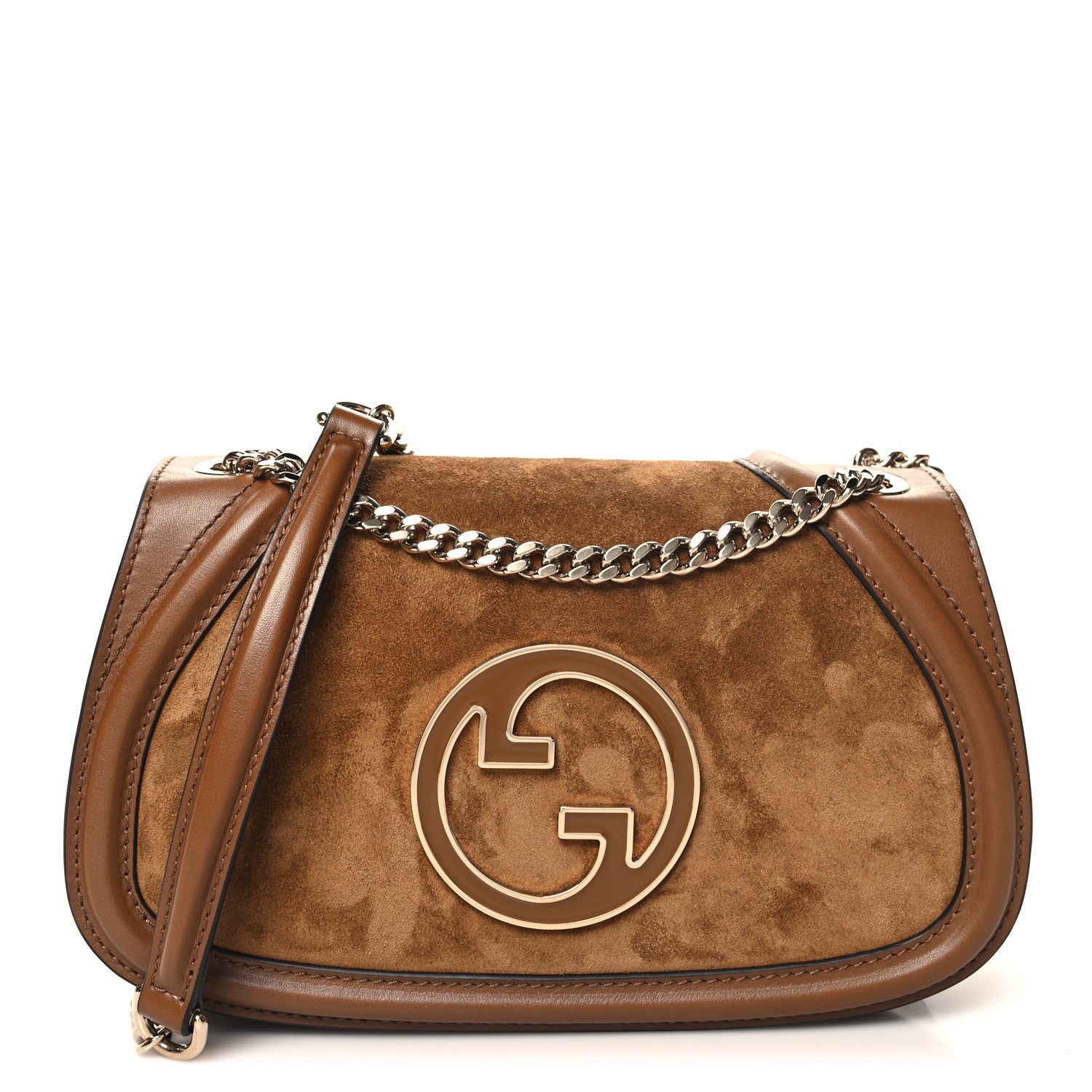 Gucci Suede Calfskin Blondie Medium Shoulder Bag Light Brown 1 of 10