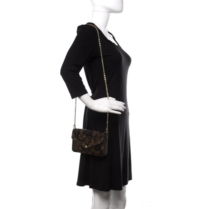 Louis Vuitton Monogram Blossom Pochette Felicie Chain Wallet Black 2 of 9