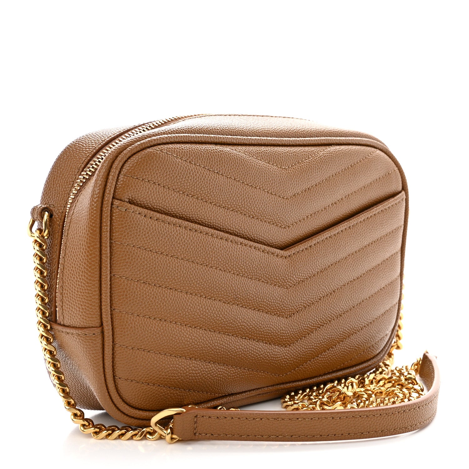 Saint Laurent Grain De Poudre Matelasse Monogram Mini Lou Camera Bag Dark Natural 3 of 10