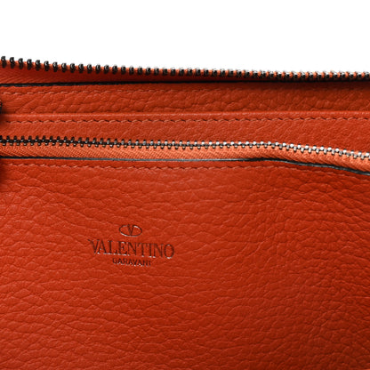 Valentino Garavani Grained Calfskin Rockstud Zip Around Wallet Orange 6 of 8