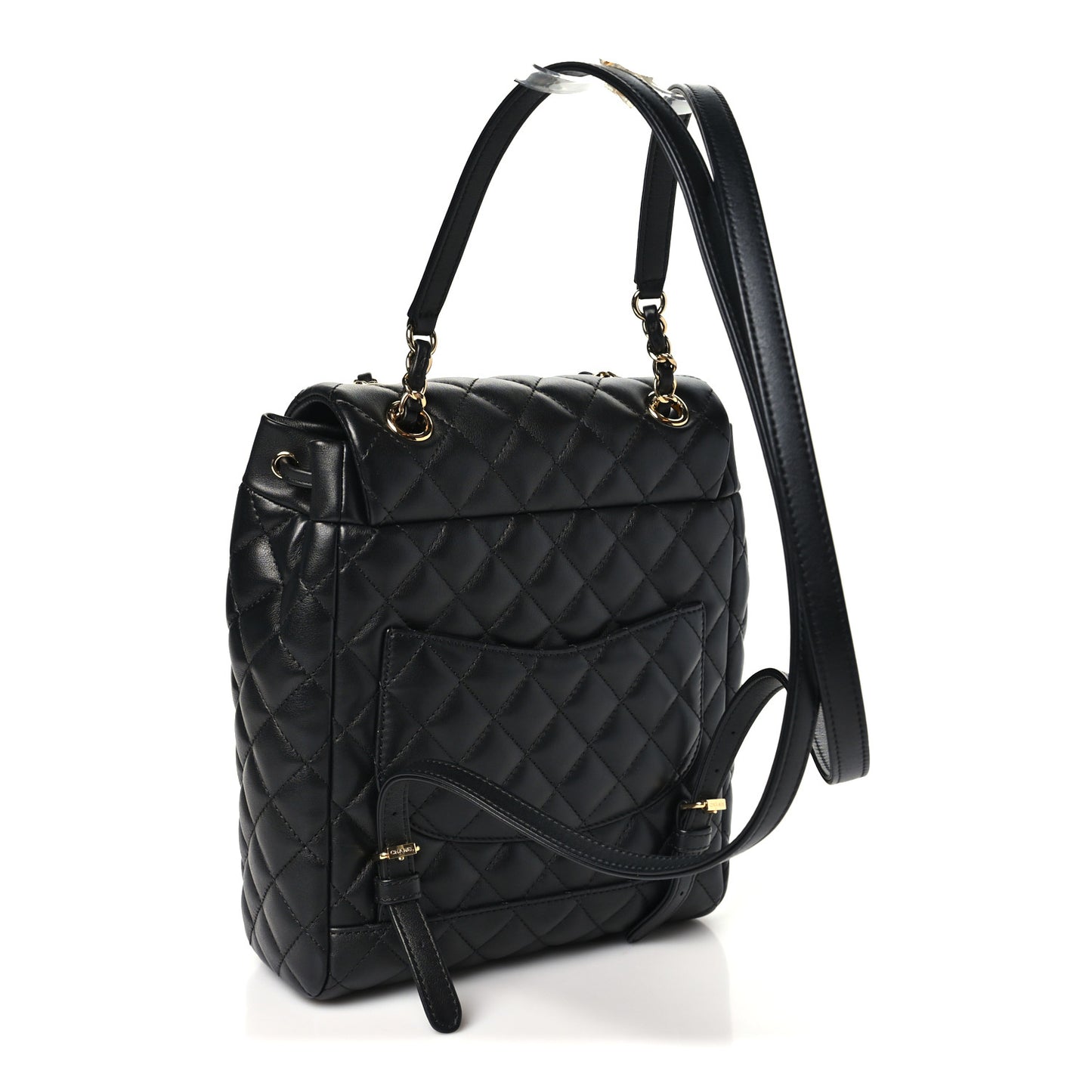 Calfskin Quilted Small Urban Spirit Backpack Black