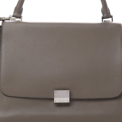 Celine Drummed Calfskin Suede Medium Trapeze Souris 6 of 8