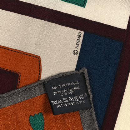 Hermes Cashmere Silk Jeu de Piste Bandana Scarf 65 Marine Black White 3 of 3