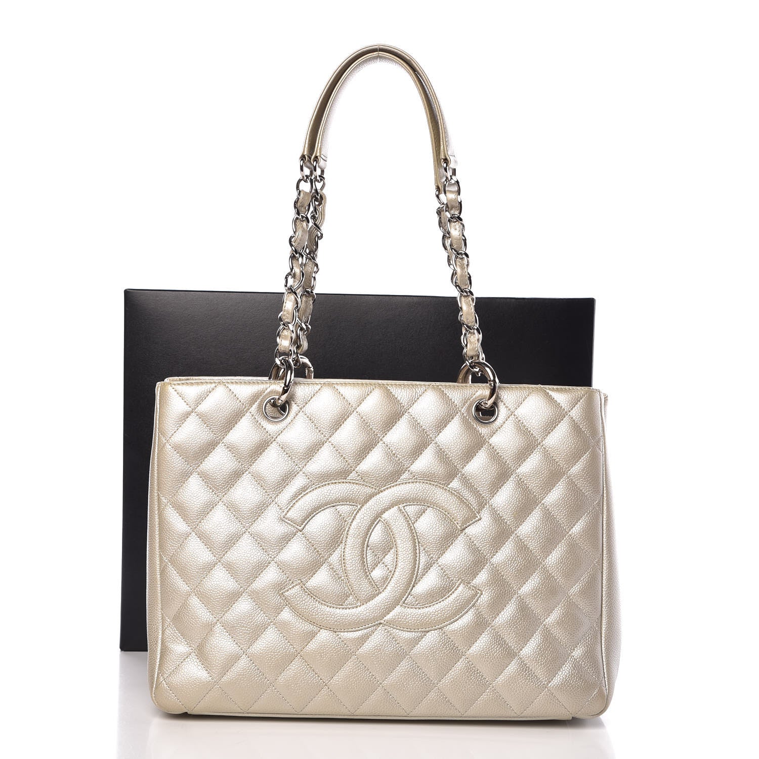 Chanel Caviar Quilted Grand Shopping Tote GST Pearl 12 of 12