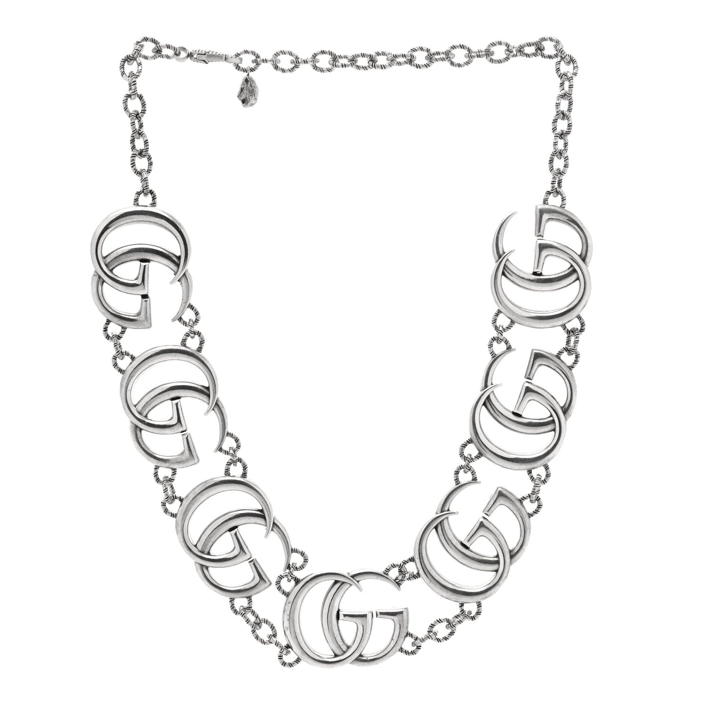 Sterling Silver Double G Marmont Statement Necklace