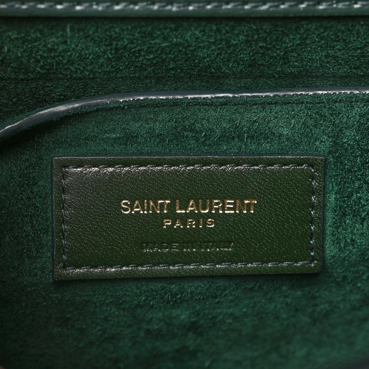 Smooth Calfskin Medium Monogram Sunset Satchel Dark Green