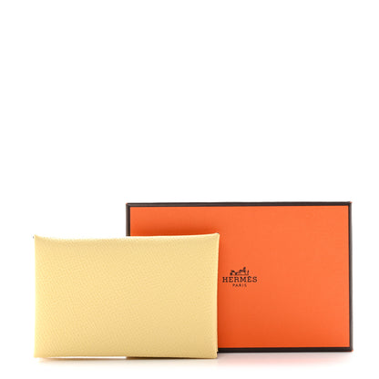Hermes Epsom Verso Calvi Card Case Jaune Poussin Bleu Saphir 8 of 8
