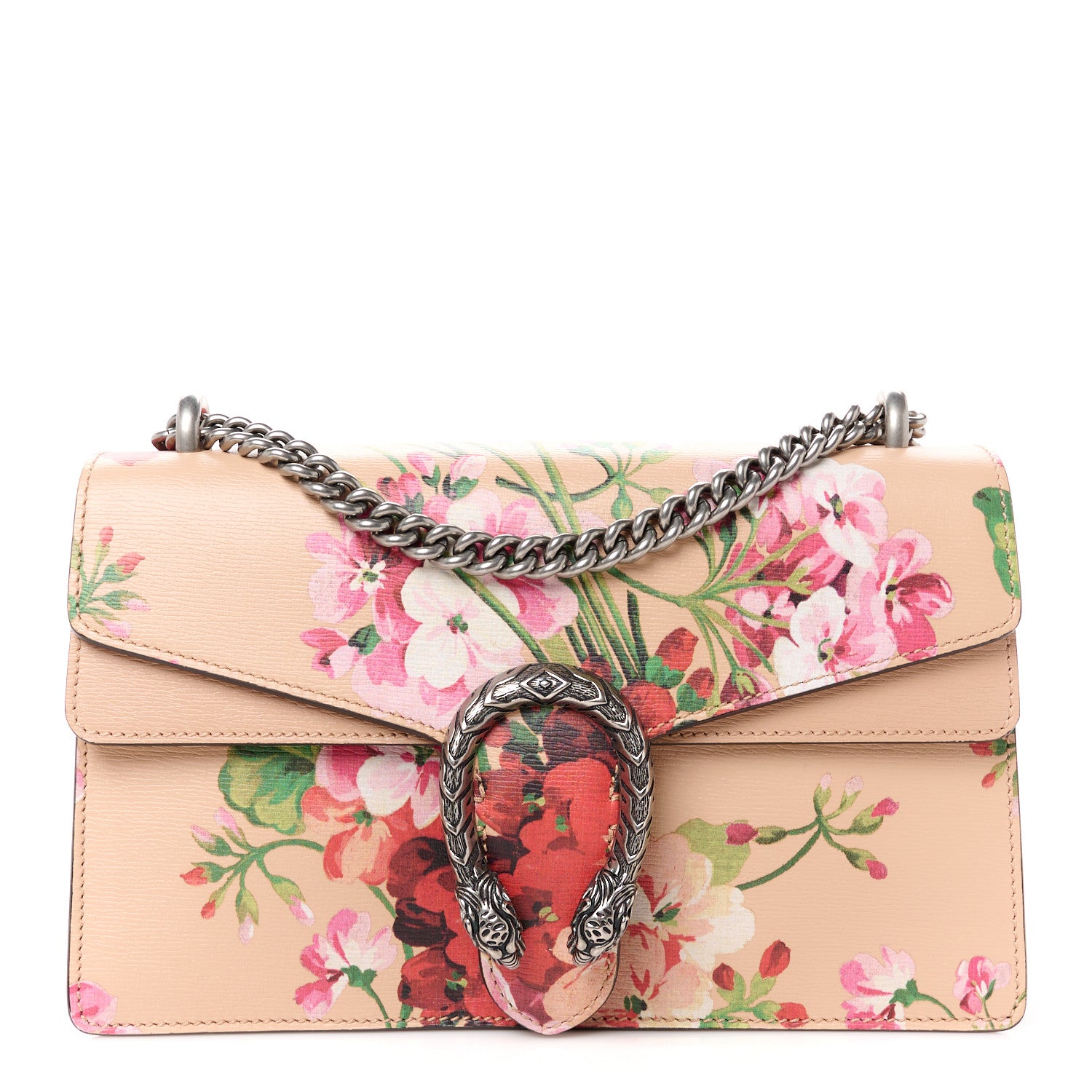 Gucci Calfskin Blooms Print Small Dionysus Shoulder Bag Pink Apricot Multicolor 1 of 11