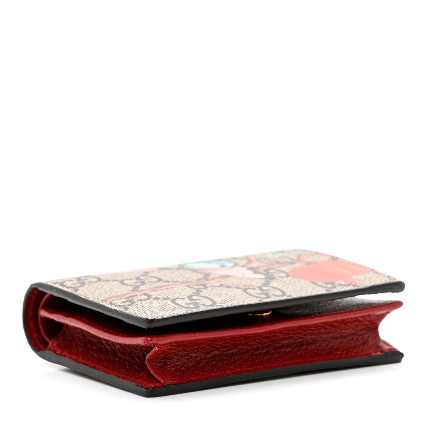 GG Supreme Monogram Tian Card Case Beige Multicolor Red