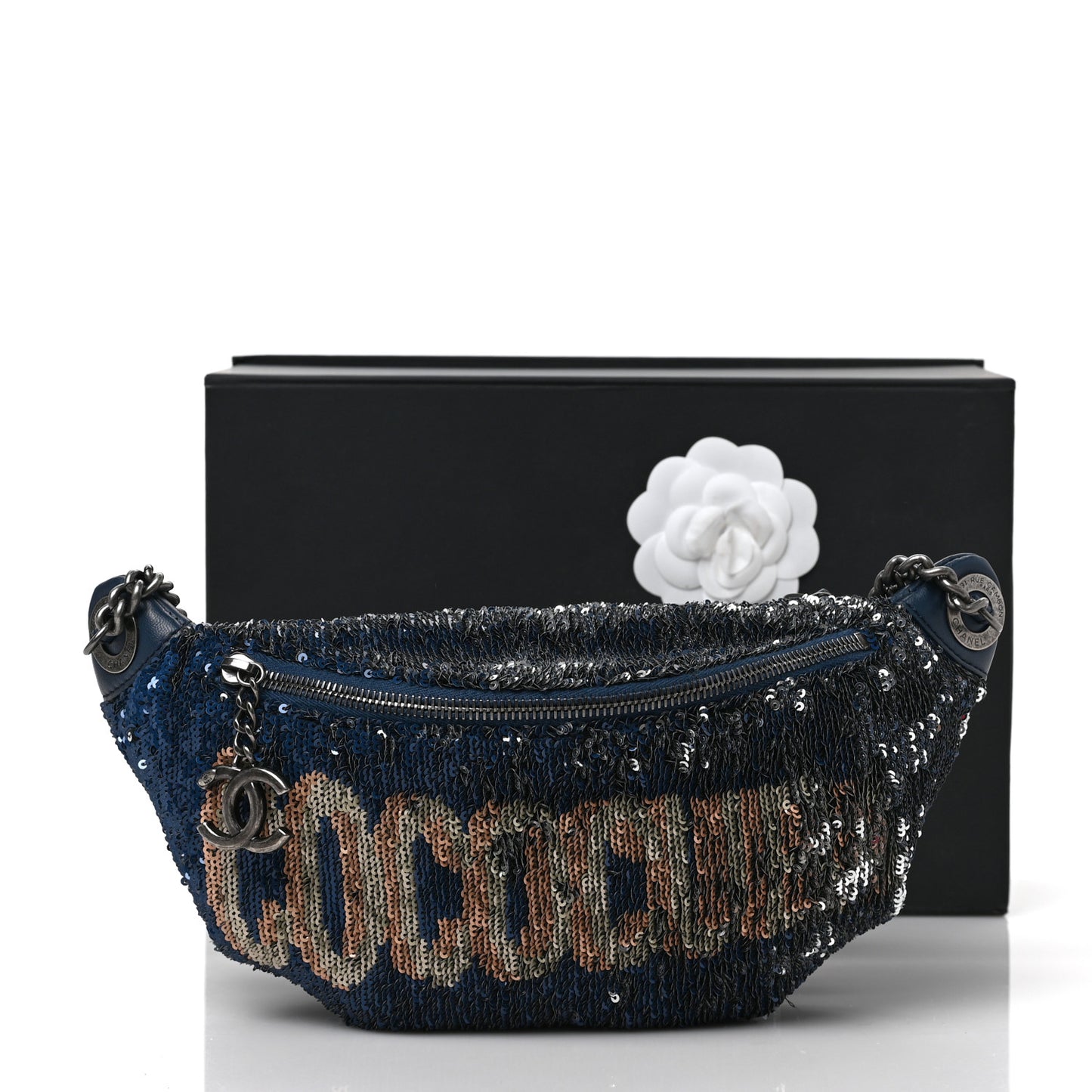 Sequin Coco Cuba Waist Bag Fanny Pack Blue Pink
