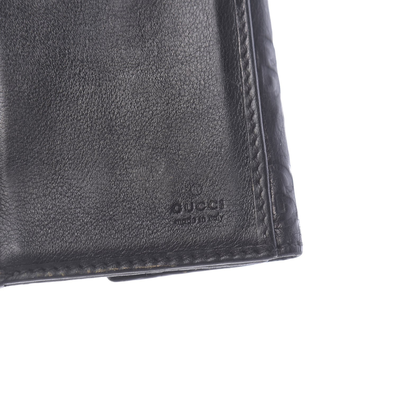 Gucci Guccissima Margaux Calfskin Icon Bar Continental Flap Wallet Black 7 of 15