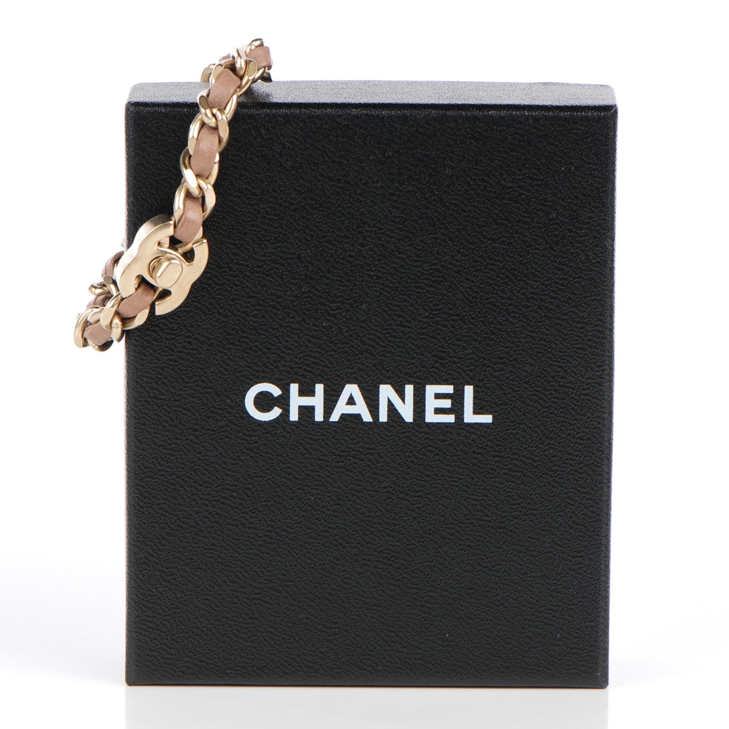 Chanel Lambskin CC Turnlock Chain Bracelet Gold Taupe 5 of 5
