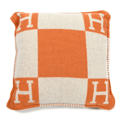Hermes Wool Cashmere Avalon Pillow PM Ecru Potiron 2 of 3