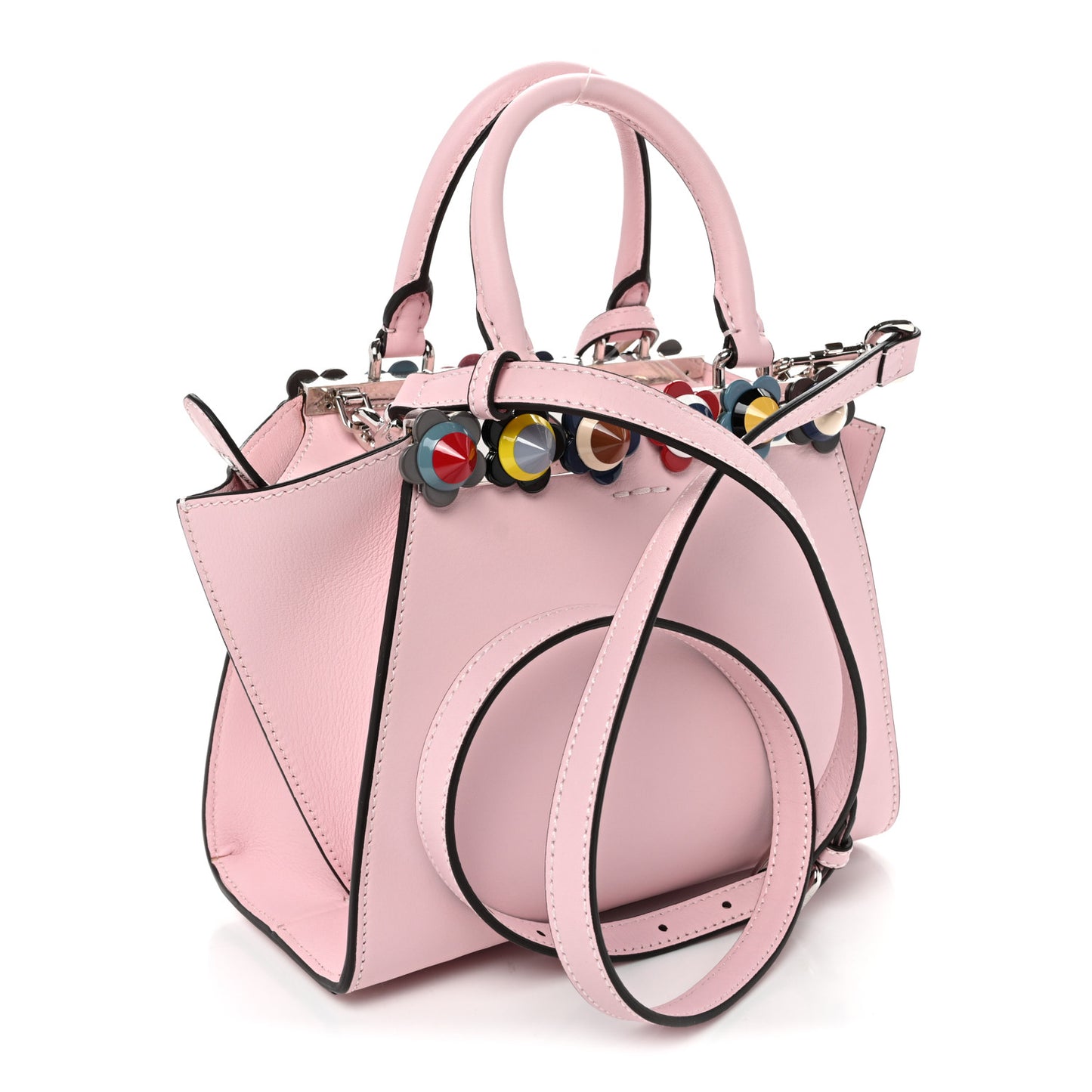 Vitello Dolce Plexiglass Flowerland Studded Mini 3Jours Tote Peonia Multicolor