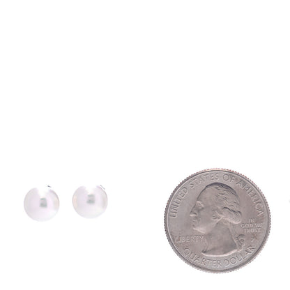 Mikimoto 18K White Gold Akoya Pearl 8-8.5mm Stud Earrings 2 of 4