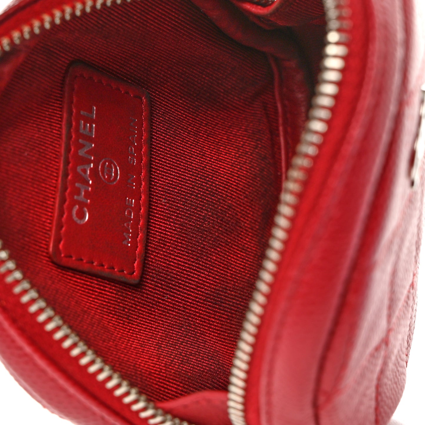 Caviar Quilted Zip Around Classic Coin Purse Red