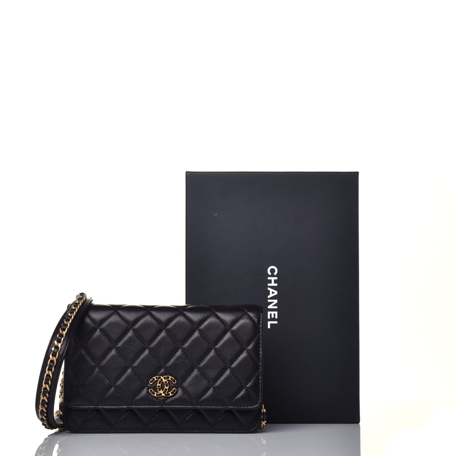 Chanel Lambskin Quilted Infinity Wallet On Chain WOC Black 7 of 9