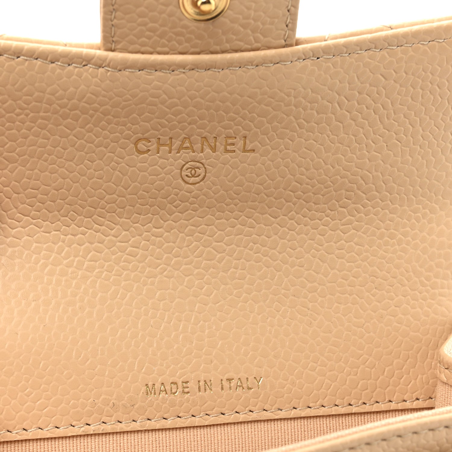 Chanel Caviar Quilted Flap Card Holder Wallet Beige 6 of 8